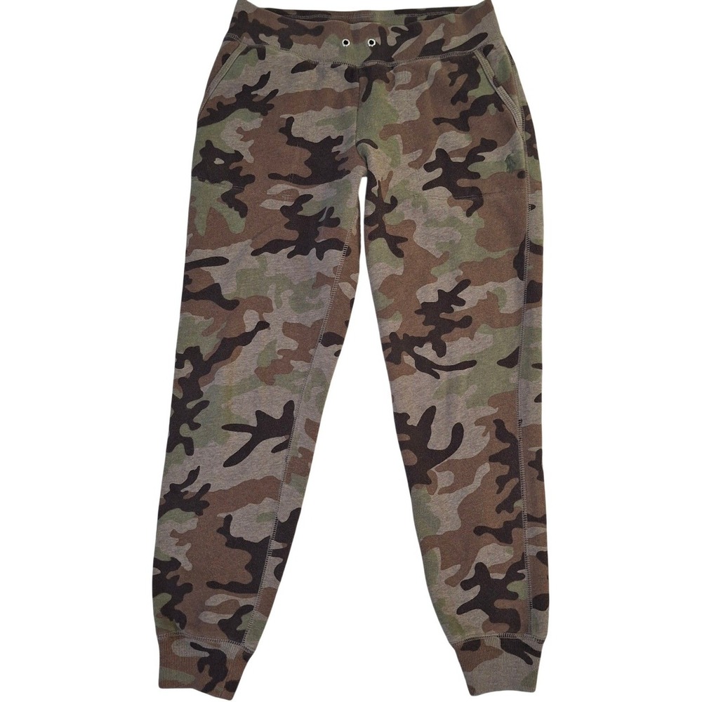 Polo Ralph Lauren Mens Camo Fleece Joggers Small Slim Fit Sweatpants Green Brown